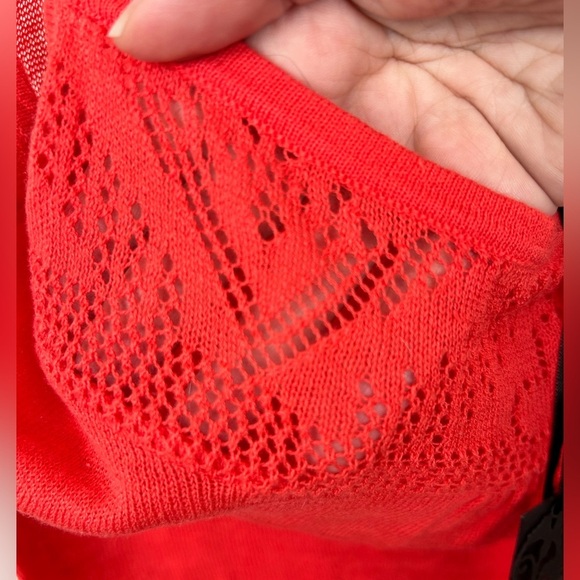 Buffalo cotton camisole top, M, coral, lace pattern Delicate Feminine Pretty - Picture 4 of 11